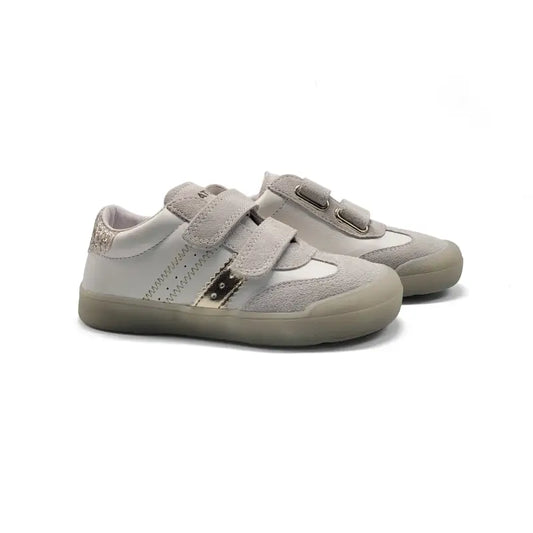 Naturino Riby White Grey Suede Velcro Sneaker