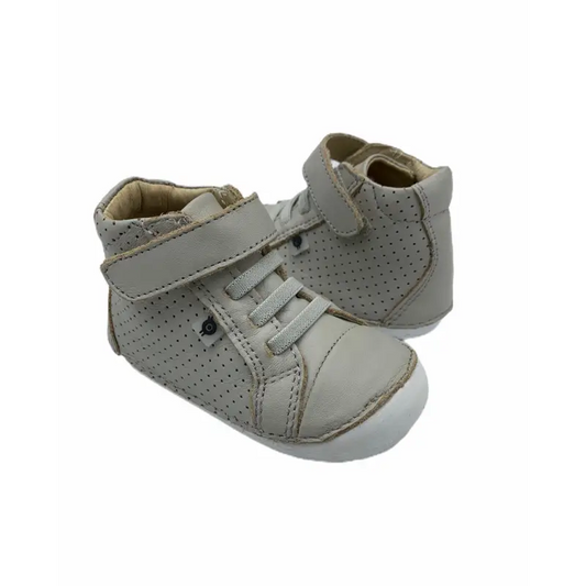 Oldsoles Grey Velcro First Walker High Top - BABY BOY