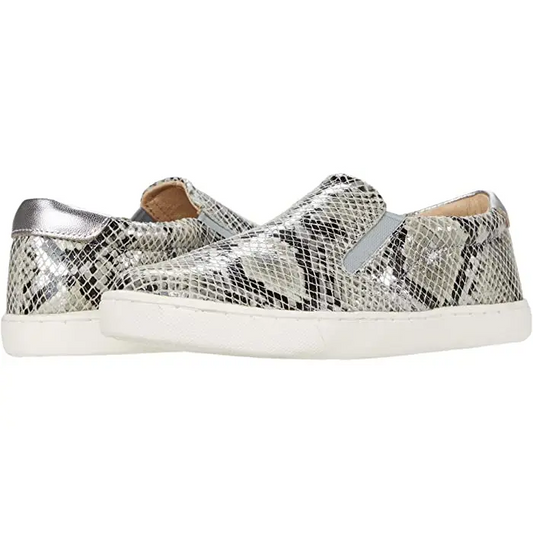 Oldsoles hoff style grey snakeskin slip on sneaker 6097-21 - girls