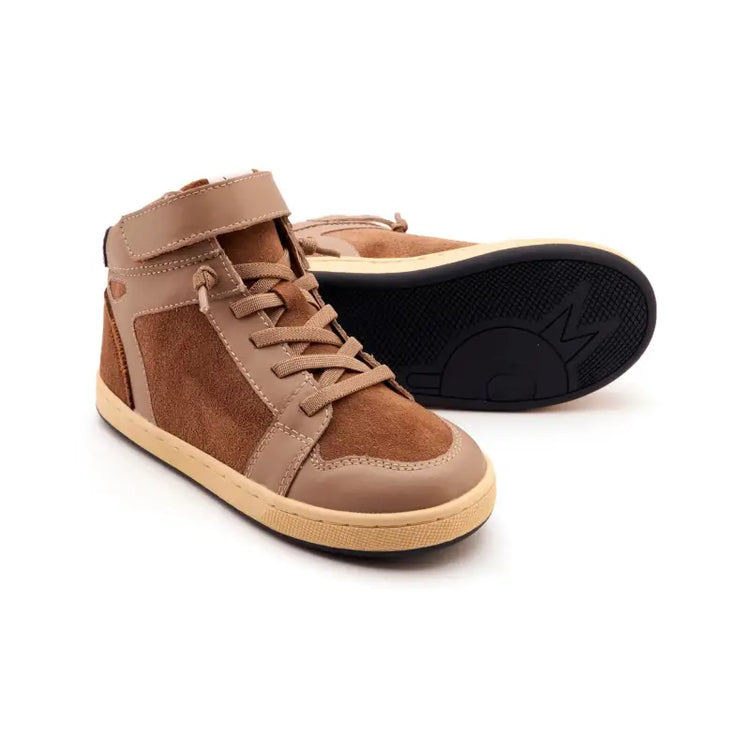 Oldsoles Taupe Suede No tie High Top Sneaker 1057