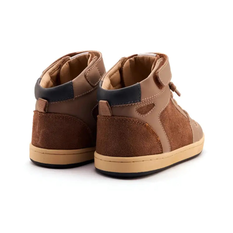 Oldsoles Taupe Suede No tie High Top Sneaker 1057