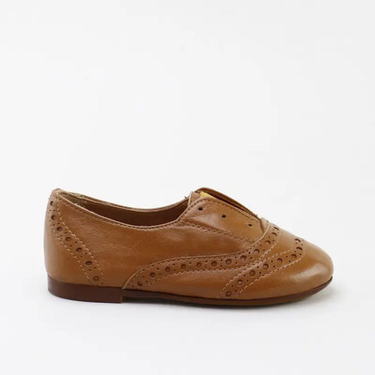 Papanatas cognac oxford slip on 6710y - boys