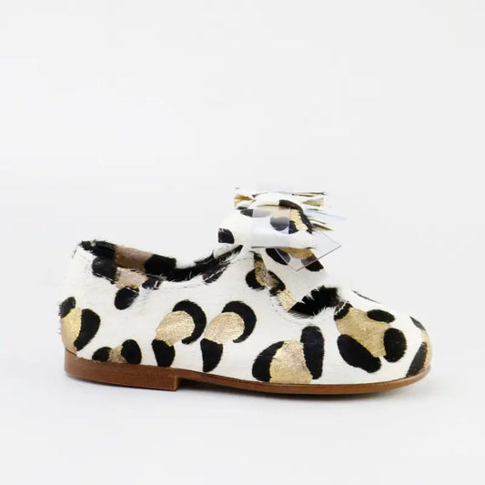 Papanatas gold leopard pony hair bow ballet 44003aa - girls