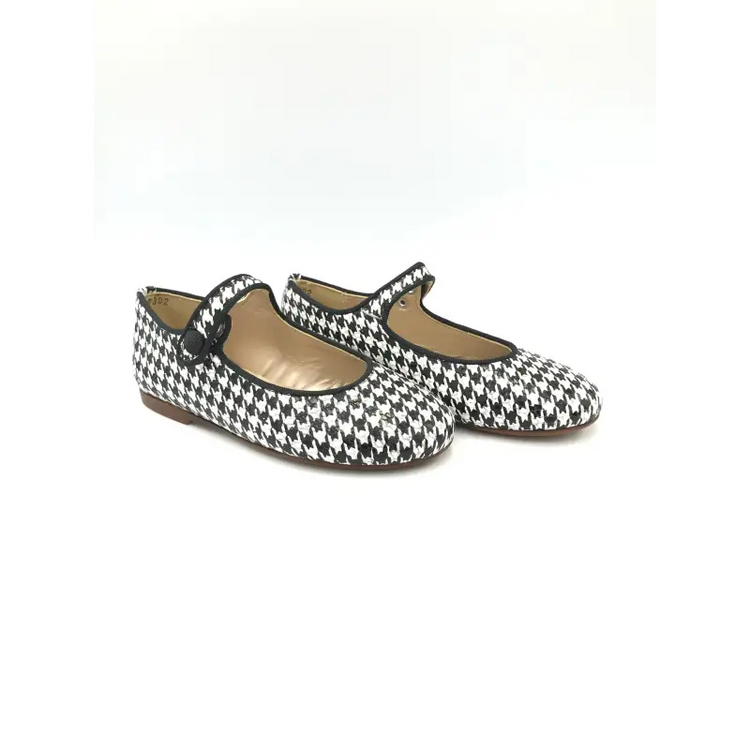 Papanatas houndstooth black white mary jane 6315aa - 38 - girls