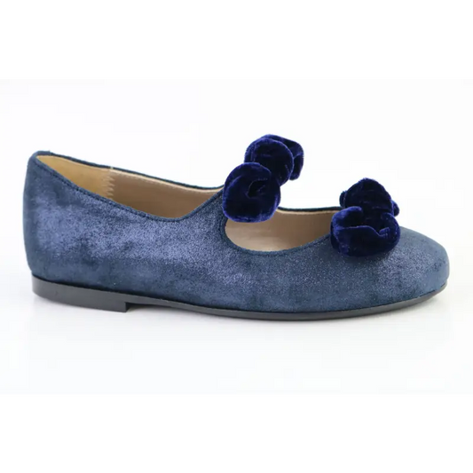 Papanatas navy leather double bow slip on 6927x - slip