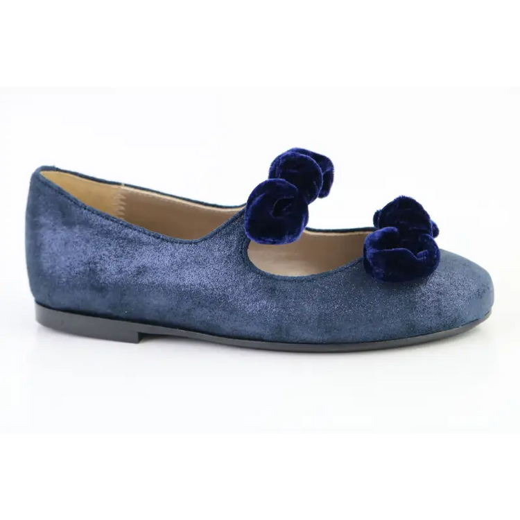Papanatas navy leather double bow slip on 6927x - slip