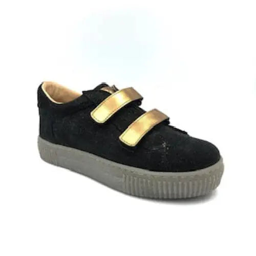 Pepe’ black suede bronze double velcro sneaker 01614 - boys