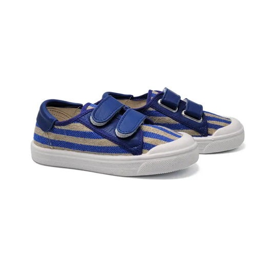 Pepe blue stripe velcro sneaker 075 - girls