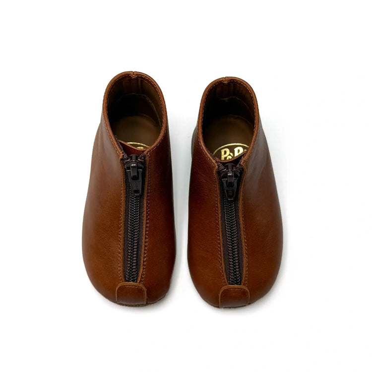 Pepe’ cacao front zipper first walker bootie | kids fast shipping