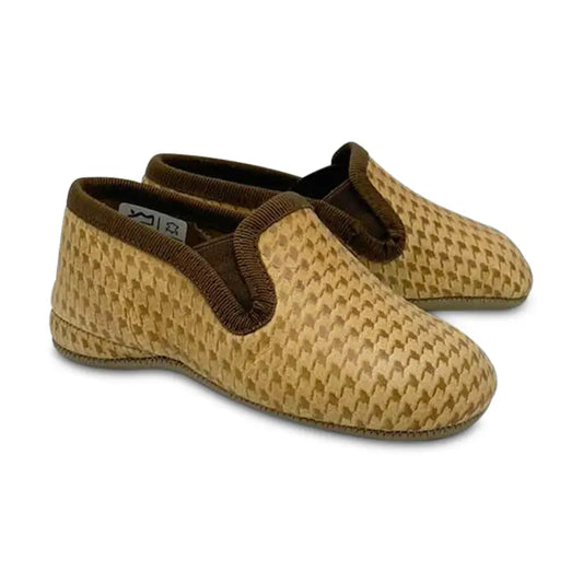 Pepe’ es x ls arizona cognac houndstooth soft smoking slip on 280-21 - boys