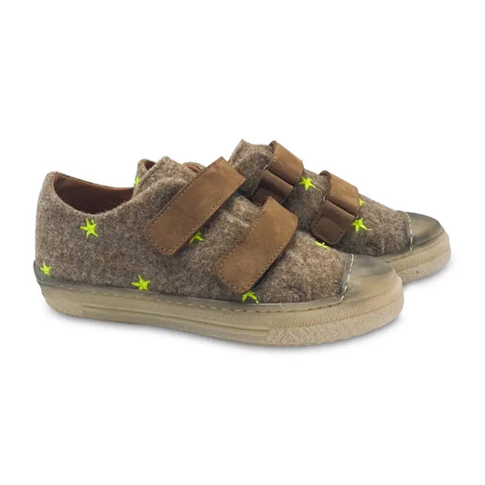 Pepe’ es x ls brown wool neon starlette velcro sneaker 1633 - boys
