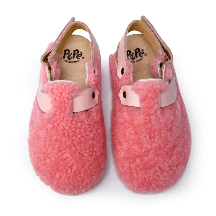 Pepe’ es x ls pink shearling slipper 00932 - girls