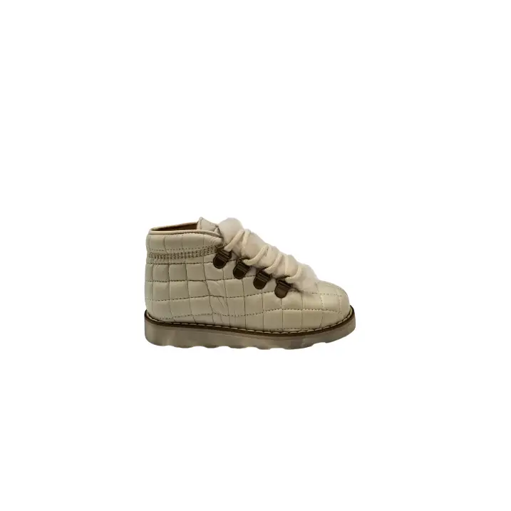 Pepe’ es x ls off white lace up quilted fur high top 818 - girls