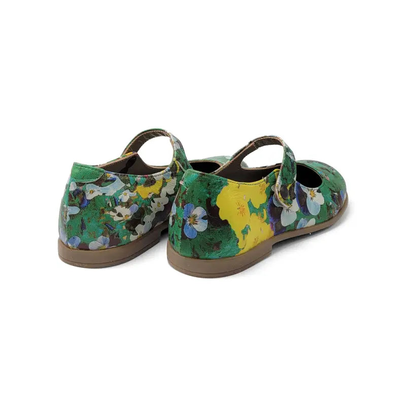 Pepe green yellow floral mary jane 3200au - girls