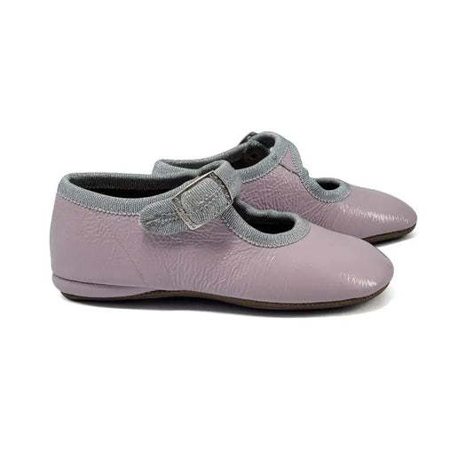 Pepe lilac patent silver trim soft sole mary jane 285 - baby mary jane