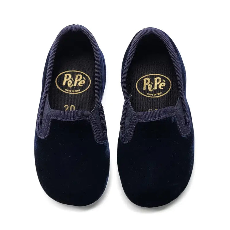 Pepe` navy velvet smoking soft sole slip on-280 - slip on dress