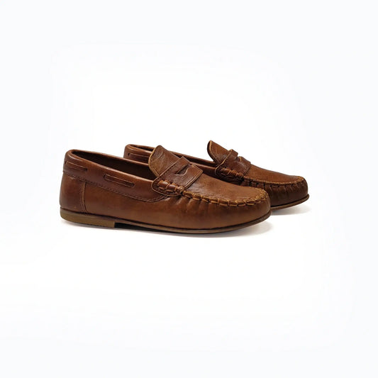 Pepe nespresso brown penny loafer italian leather fast shipping