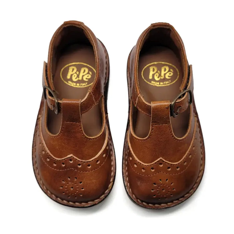 Pepe` vintage mocha first walker t-strap 2098 - first walker t strap