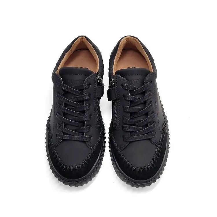 Porte Black Gum Stitched Lace Sneaker 21547 - GIRLS
