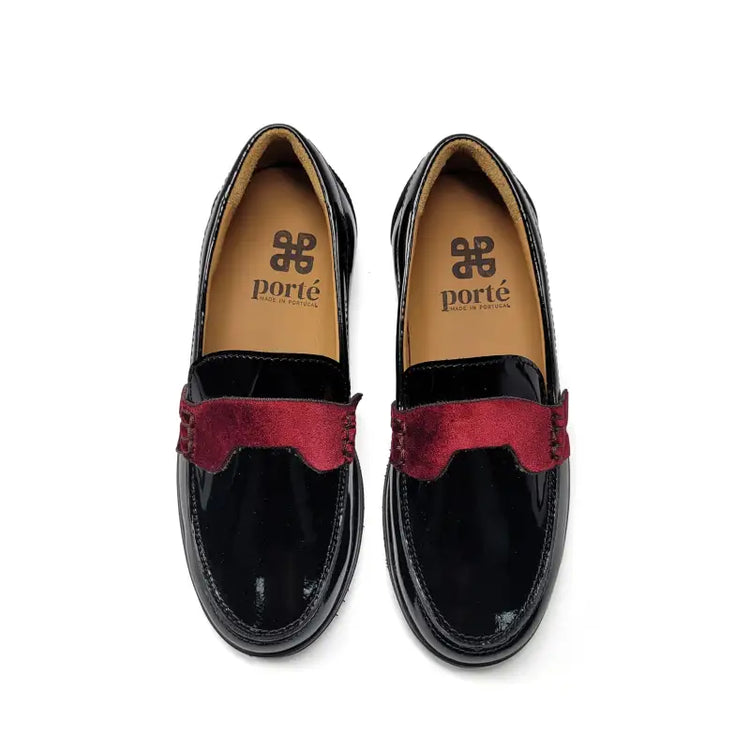 Porte Burgundy Velvet Rib Loafer 6383