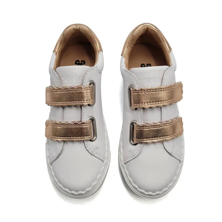 Porte chuck white pink velcro sneaker - girls