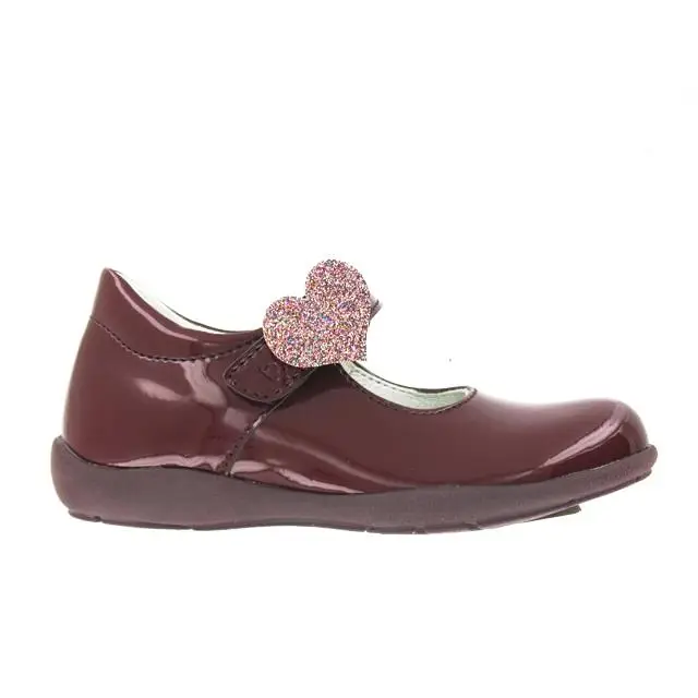 Primigi burgundy patent leather heart mary jane 02430811