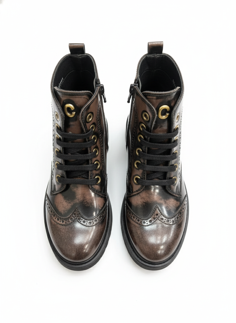 Confetti Dark Java Wingtip Bootie 3550