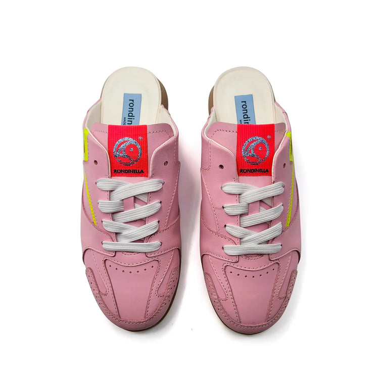 Rondinella pink backless sneaker italian leather fast shipping