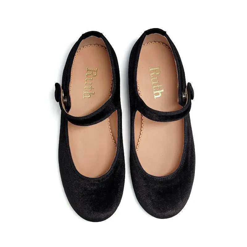 Ruth Secret Black Velvet Mary Jane 1004 - GIRLS