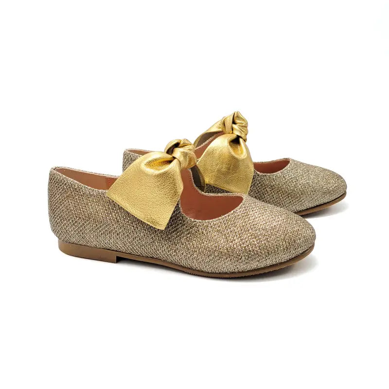 Ruth secret gold sparkle metallic bow ballet 3304 - girls