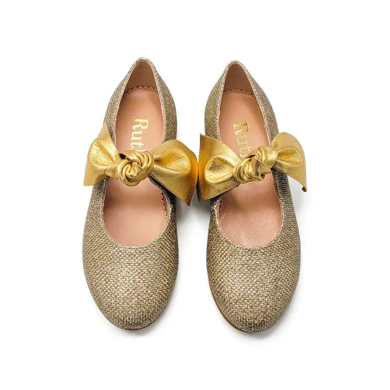 Ruth secret gold sparkle metallic bow ballet 3304 - girls