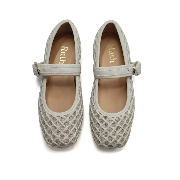 Ruth Secret Ivory Cotton Buckle Mary Jane 3881 - GIRLS