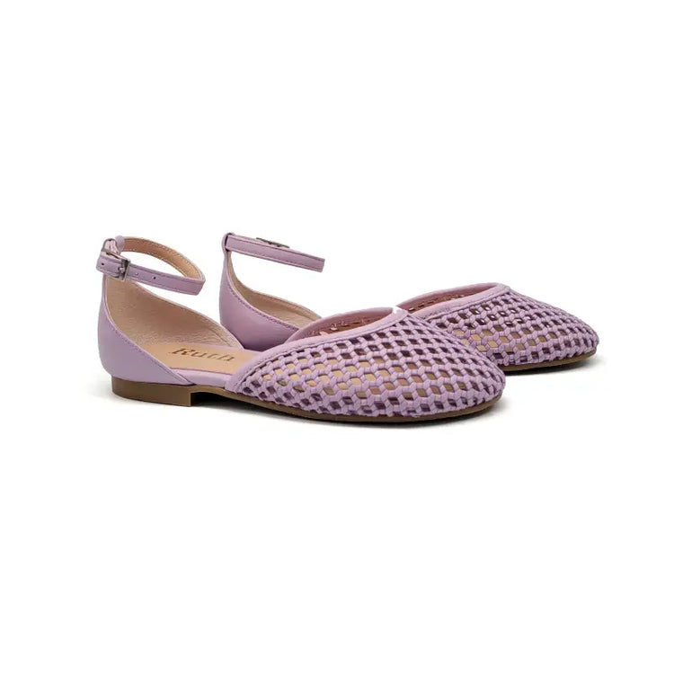 Ruth secret lilac net ankle strap dress shoe 3729 - girls