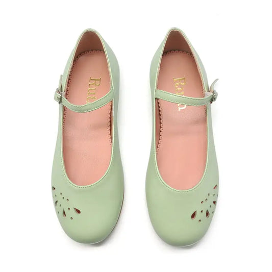 Ruth secret mint green cut out mary jane 3658 - girls