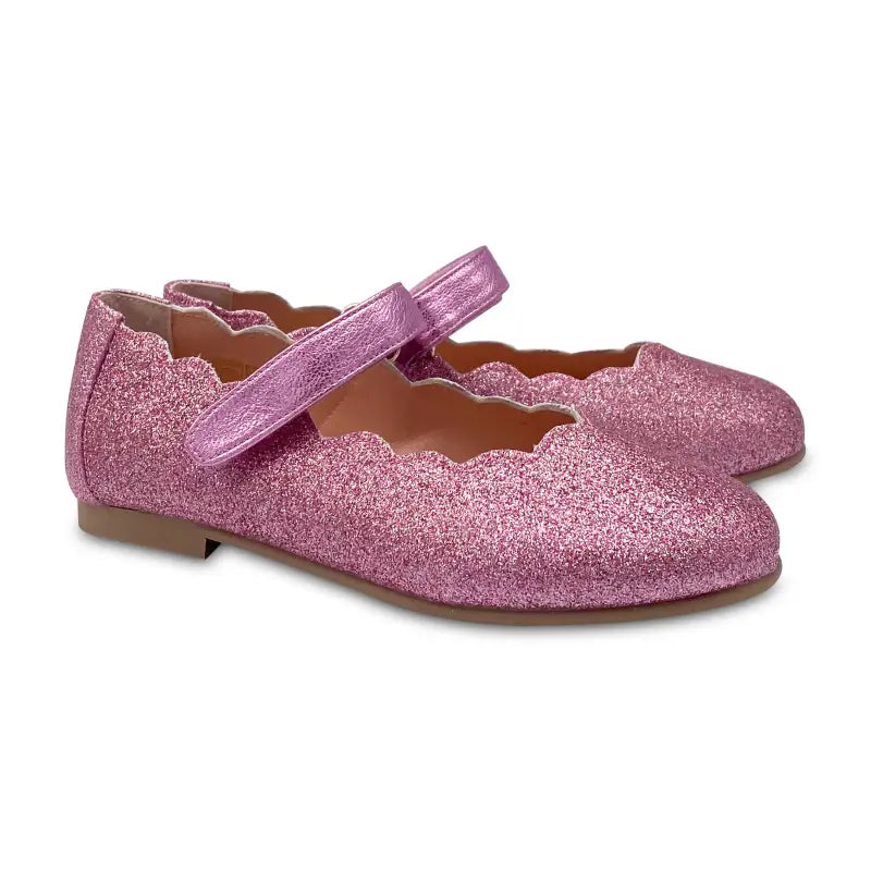 Ruth secret neon pink glitter velcro mary jane sl08 - girls