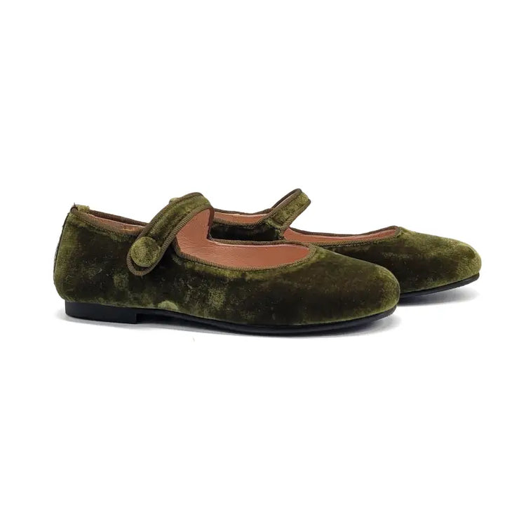 Ruth secret olive green velvet mary jane 1004 - mary jane