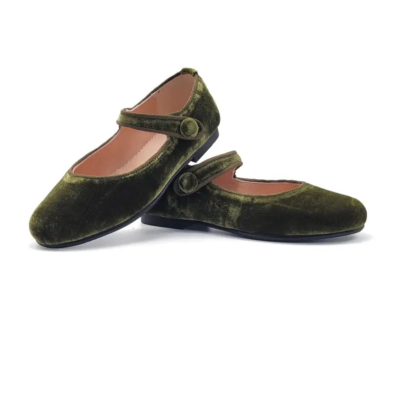Ruth secret olive green velvet mary jane 1004 - mary jane