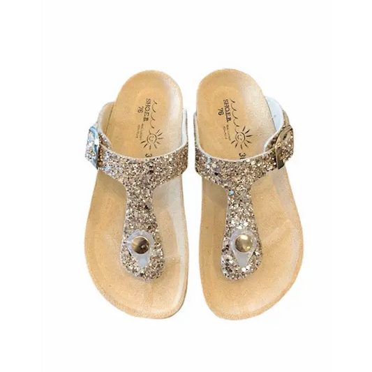 Shoe b 76 gold glitter sandal - girls
