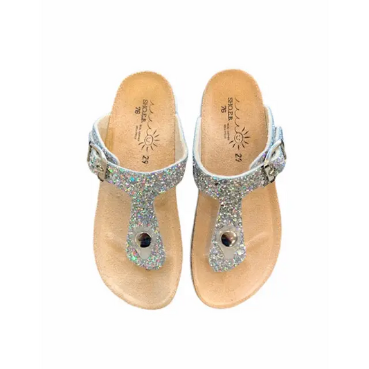 Shoe b 76 silver glitter sandal - girls