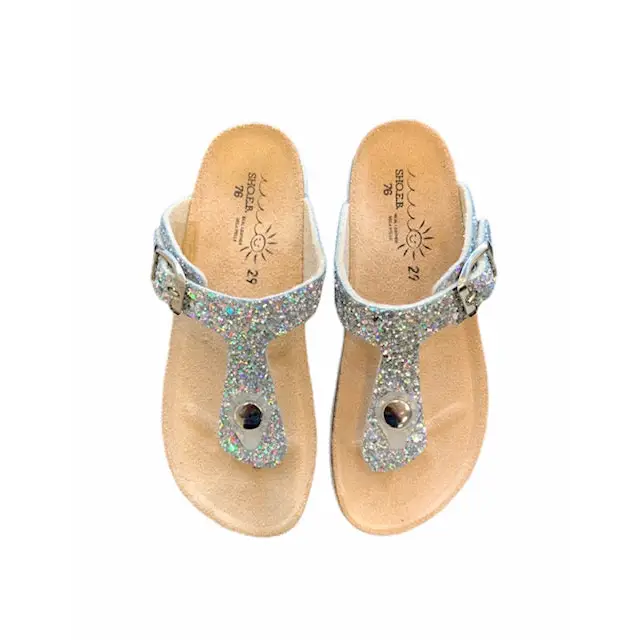 Shoe b 76 silver glitter sandal - girls
