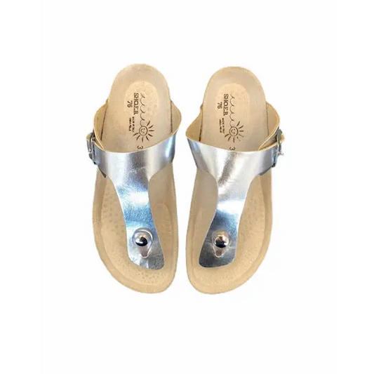 Shoe b 76 silver metallic sandal - girls