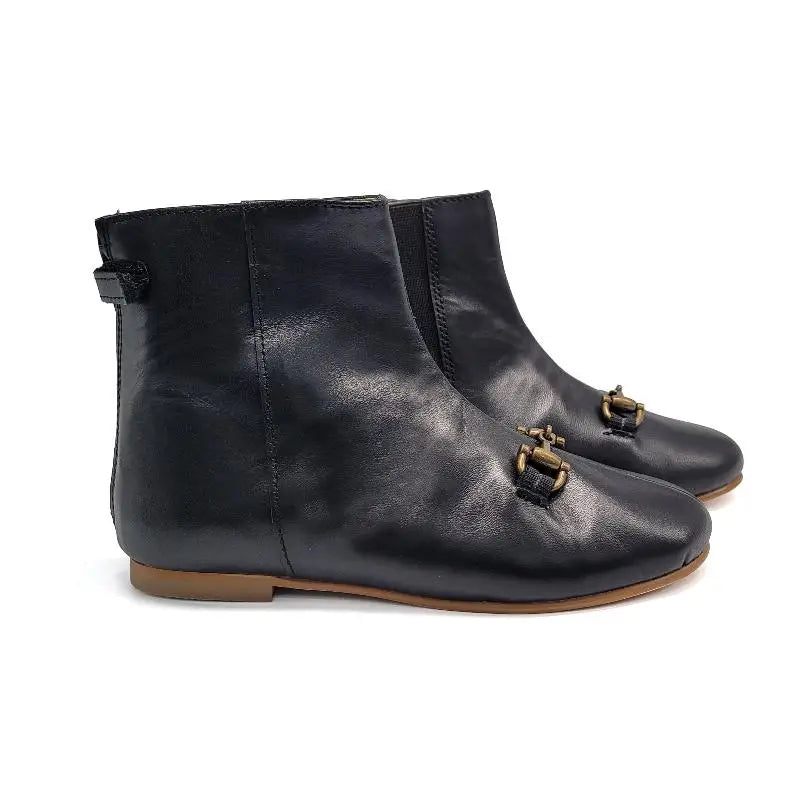 Sonatina Angelina Black Anchor Chain Bootie - 22 - GIRLS