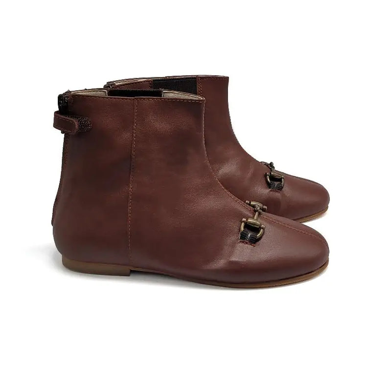 Sonatina Angelina Brunette Brown Chain Bootie - 22 - GIRLS