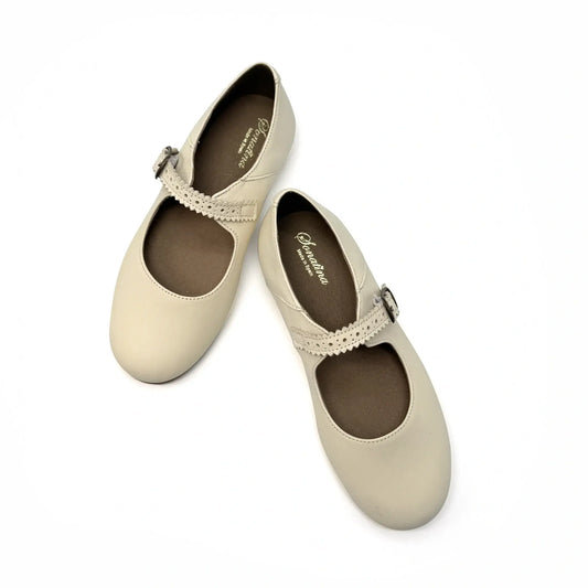 mary jane buckle cream color girls