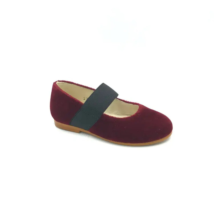 Sonatina brooklyn burgundy velvet elastic mary jane - 21 - girls