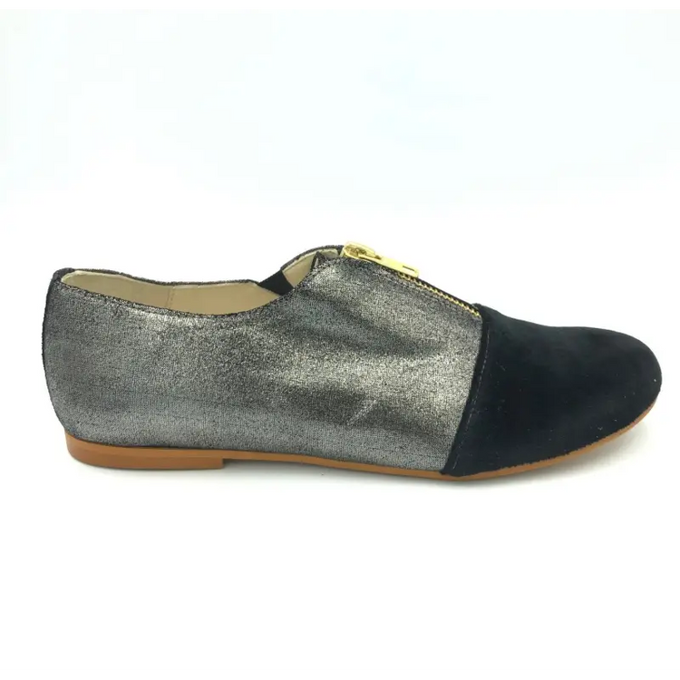 Sonatina collin black velvet metallic zipper dress shoe - boys