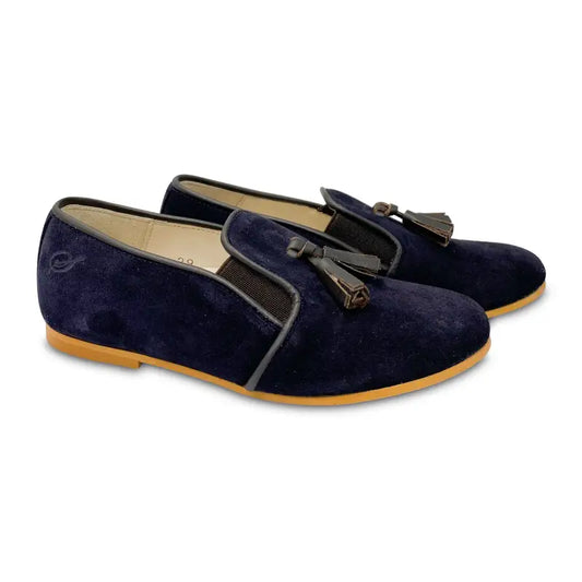 Sonatina flavio navy suede mocha tassel slip on - unisex
