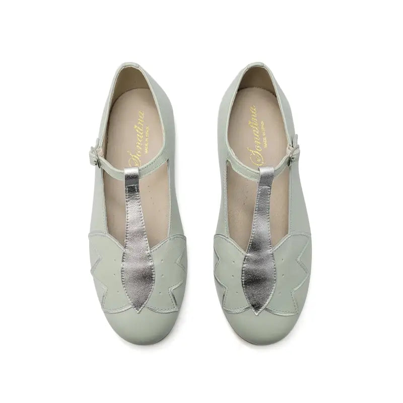 Sonatina fleur mint green butterfly t-strap mary jane - girls