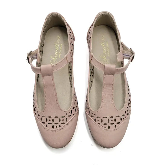 Sonatina gwen blush pink t-strap mary jane - girls
