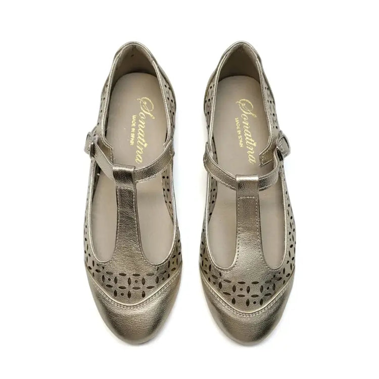 Sonatina Gwen Champagne T-strap Mary Jane - GIRLS